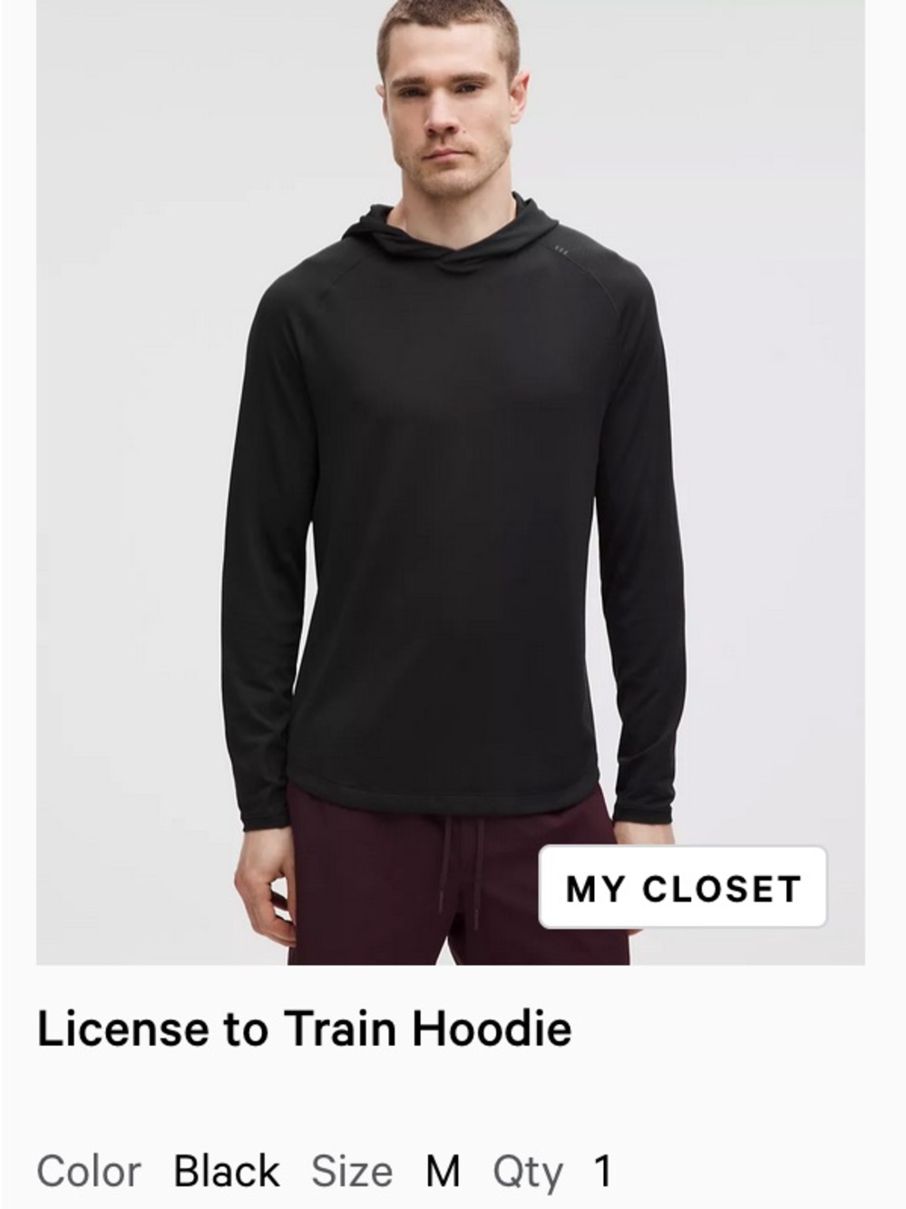 Lululemon men license to train hoodie medium in black